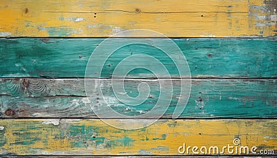 Weathered Elegance: Vintage Wood Boards with Cracked Paint Stock Photo