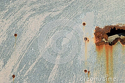 Metal surface smudged paint and rust Stock Photo