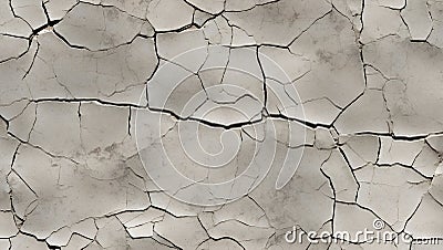 Weathered Resilience: Seamless Cracked Surface. AI generate Stock Photo