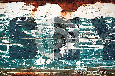 Weathered type stencil Stock Photo