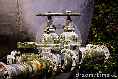 Weathered Water Valves Stock Photo