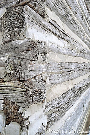 Weathered wood beams on a historic barn wooden texture Stock Photo