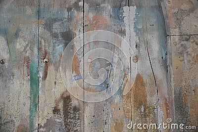 weathered wood door bright colorful background Stock Photo