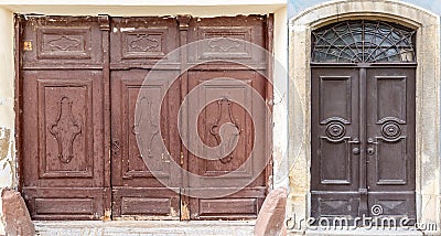 Weathered wooden doors Stock Photo