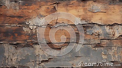 Weathered Wooden Wall With Peeling Paint: A Western Zhou Dynasty Inspired Artwork Stock Photo