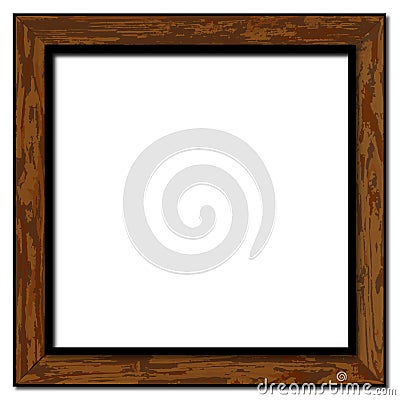 Old Weathered Picture Frame Copy Space Vector Illustration