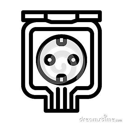 weatherproof socket line icon vector illustration Vector Illustration