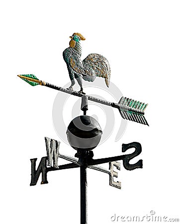 weathervane to indicate the wind direction with a rooster Stock Photo