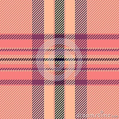 Weave seamless check vector, printing plaid texture textile. Repeatable patterns fabric background pattern tartan in orange and Vector Illustration