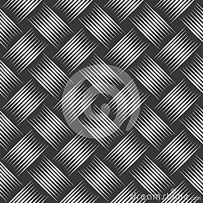 Weave seamless pattern, vector linear background with woven texture, textile knitted repeat tiling wallpaper, perfect simplistic Vector Illustration