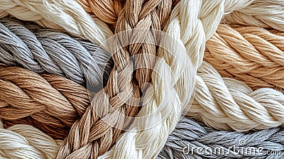 The weaving texture features interlaced fibers in a complex pattern, presented in soft earth tones against a natural, Generated AI Stock Photo