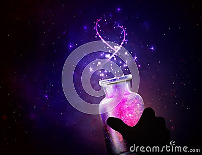 Magic jar with dreams Stock Photo