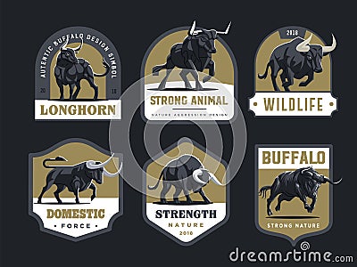 Bulls and buffalo. Vector Illustration