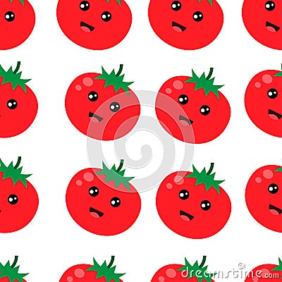 Seamless Pattern Cute Red Tomato Background Vector Illustration Vector Illustration
