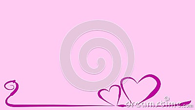 Hearts on curved line for Mothers Day or Valentines Day Stock Photo