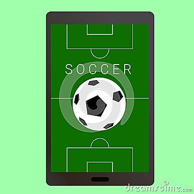 Smartphone soccer football Vector Illustration