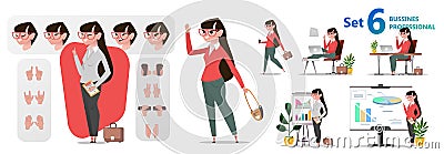 Stylized characters set for animation. Woman office professions Stock Photo