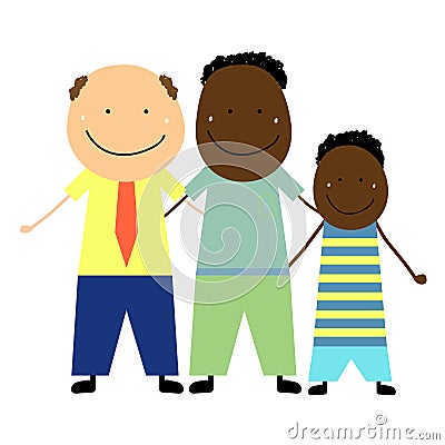 Same-sex couple with a child Vector Illustration