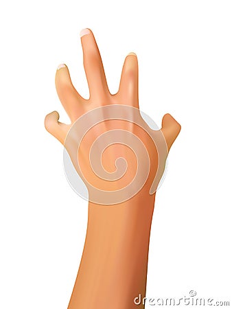 Hand Gesture Reach Something or Awaken From The Grave, Gradient Mesh Style, Realistic Vector Illustration Vector Illustration
