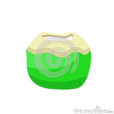 Tropical fresh young coconut illustration. coconut icon Vector Illustration