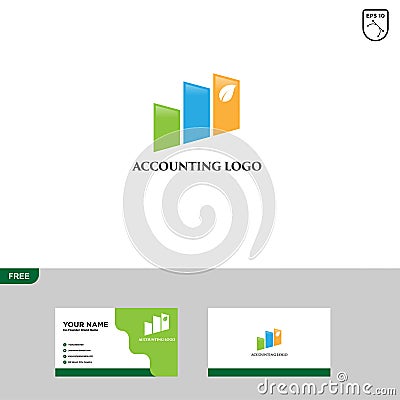 Accounting Logo Template and Business Card Vector Illustration
