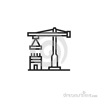 Construction Oultine Vector Icon, Symbol or Logo. Vector Illustration