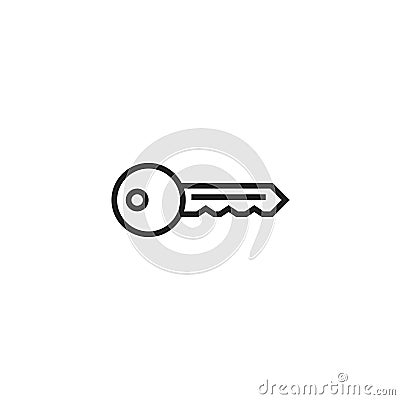 Key Oultine Vector Icon, Symbol or Logo. Vector Illustration