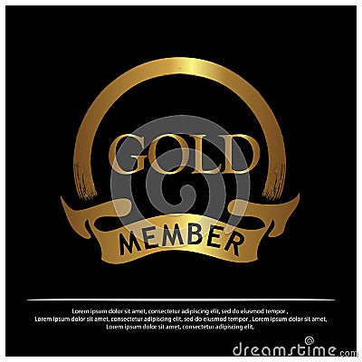 Gold member stock icon. Design for logo, banner, template, vector illustrator Vector Illustration