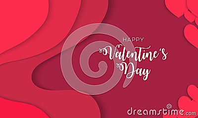 Valentines day background with Heart Shaped Vector Illustration