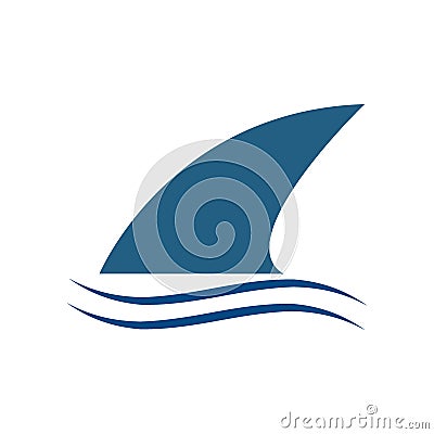 Fin Shark above the Water Modern Logo Symbol - Vector Vector Illustration