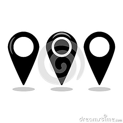 Location map icon set, gps pointer mark collection - Vector Vector Illustration