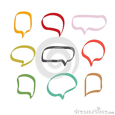 Vector bubbles speech set. hand-drawn. - Vector - Vector Stock Photo