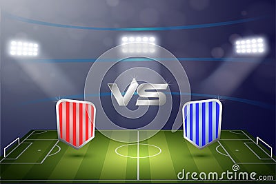 Stock vector soccer scoreboard stadium background Vector Illustration