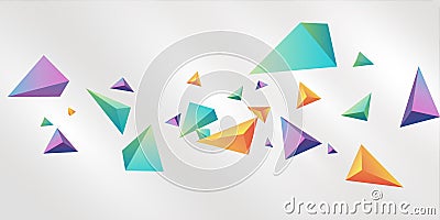 Abstract background with 3d triangles Free Vector Vector Illustration