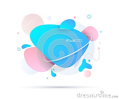 Abstract fluid and modern elements. Dynamical colored forms and line. Fluid colorful gradient organic shapes. Vector illustration Vector Illustration