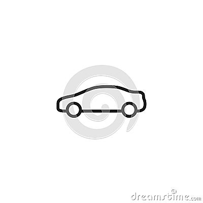 Car Outline Vector Icon, Symbol or Logo. Vector Illustration