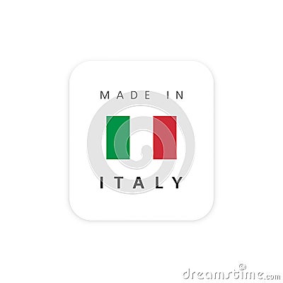 Made in Italy icon sticker flag Vector Illustration