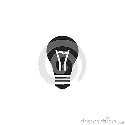 Lamp Bulb Glyph Vector Icon, Symbol or Logo. Vector Illustration
