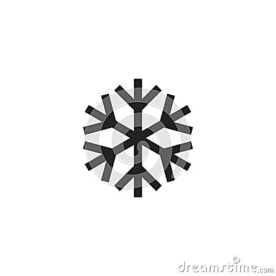 Snowflake Glyph Vector Icon, Symbol or Logo. Vector Illustration