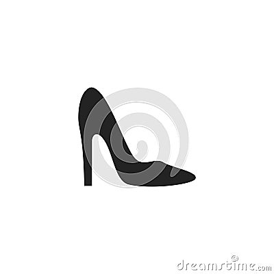 Woman Shoe Glyph Vector Icon, Symbol or Logo. Vector Illustration