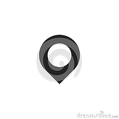 Map Pin Glyph Vector Icon, Symbol or Logo. Vector Illustration