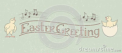 Easter Greeting Calligraphy banner Vector Illustration