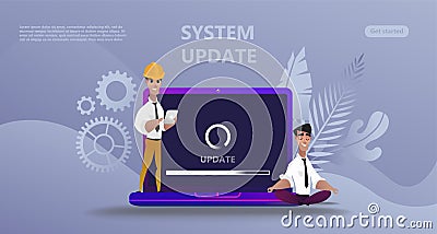 Maintenance update system upgrate concept. Vector Illustration