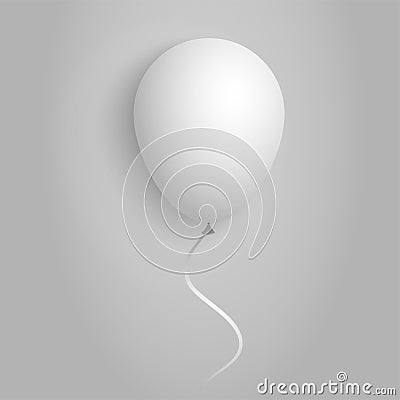 White baloon on a white background. Realistic image. Stock Photo