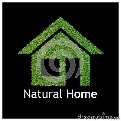 Grass house logo vector, nature house Vector Illustration