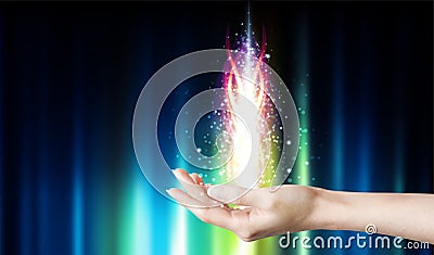 Magical healing, spiritual energy Vector Illustration