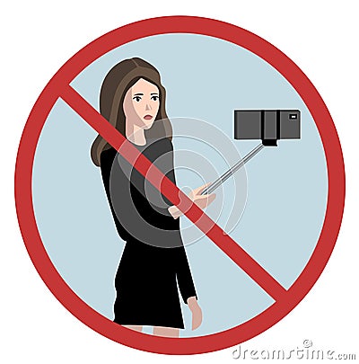 No selfie sticks vecrtor Vector Illustration