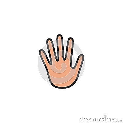 Hand Flat Icon Vector, Symbol or Logo. Vector Illustration