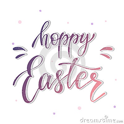 Funny Easter quote `Hoppy Easter` Vector Illustration