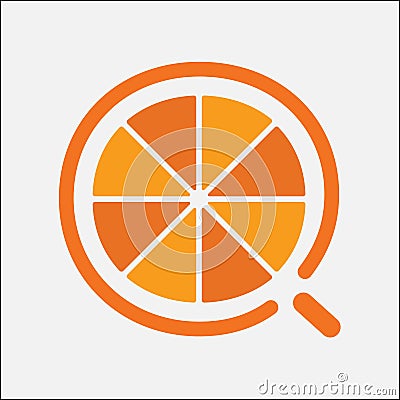 Orange logo color simple modern design flat Stock Photo